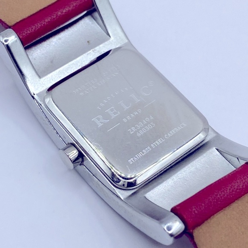 Working! Ladies Relic Rectangular Face Watch Red … - image 7
